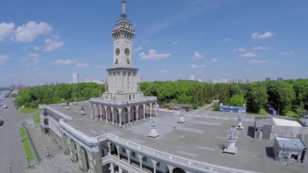 Edifice of river station Volga-Moscow — Stock Video