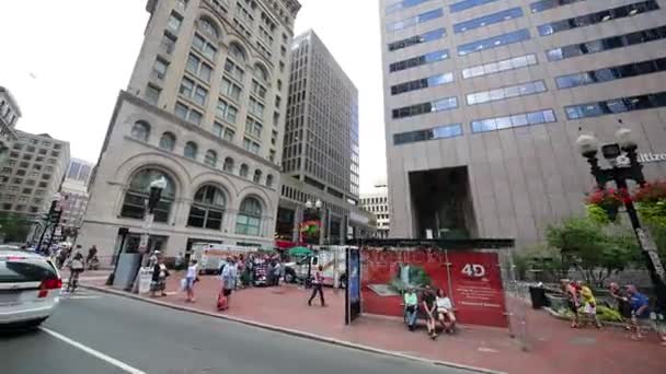 Rörelse på street i Boston — Stockvideo