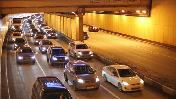 Cars on traffic jam in Garden Ring — Stock Video