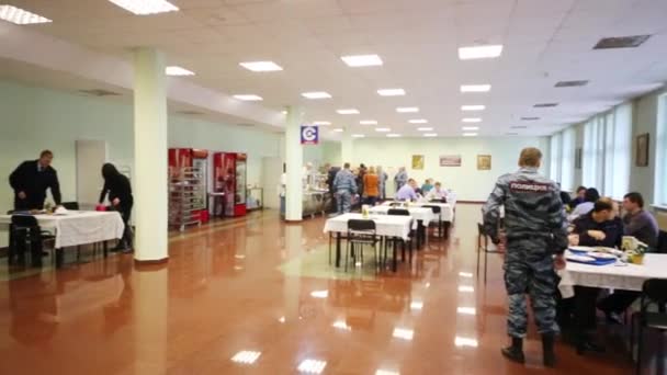 Canteen in police of Moscow — Stock Video