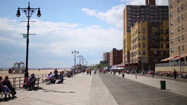 Brighton Beach in New York — Stock Video
