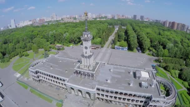 城市景观与河站伏尔加-莫斯科 — 图库视频影像