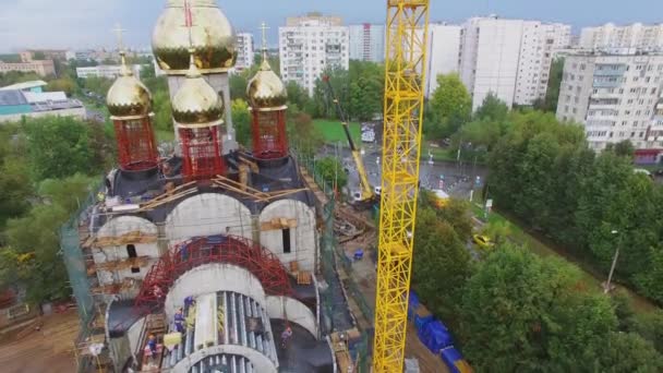 Local de construção da igreja Blessed Matrona — Vídeo de Stock