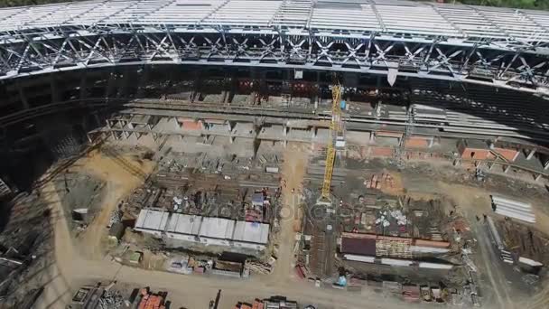 Estadio de fútbol Luzhniki en construcción — Vídeo de stock