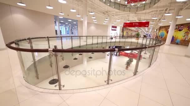 Interior of modern shopping center Aviapark — Stock Video