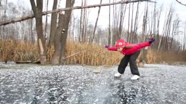 donmuş marsh kış paten kız 