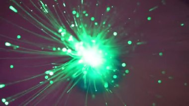 Closeup parıldayan fiber optik ile güzel dekoratif lamba