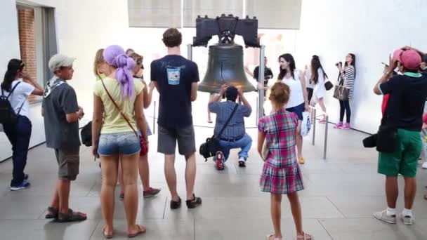 Philadelphia Verenigde Staten September 2014 Liberty Bell Een Iconisch Symbool — Stockvideo