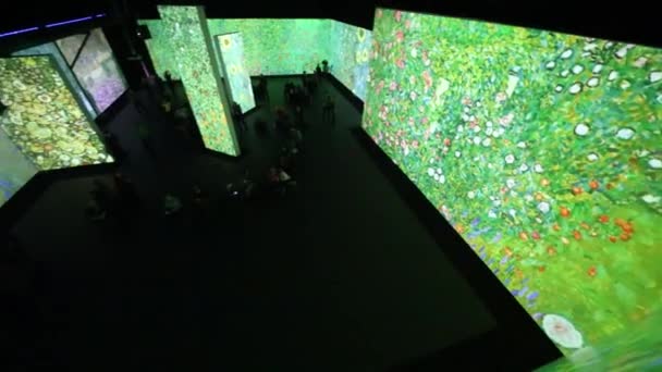 Mosca Feb 2015 Gustav Klimt Alla Mostra Multimediale Grandi Modernisti — Video Stock