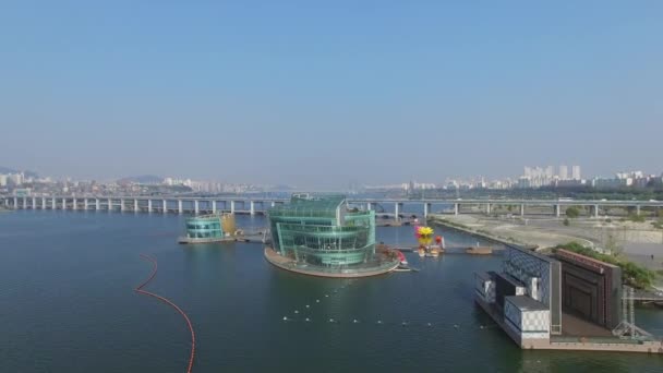 Сеул Нов 2015 Этап Некоторые Здания Севит Около Моста Банподойё — стоковое видео