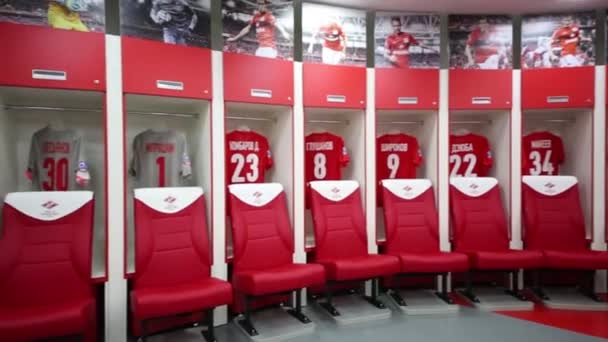 Moscú Dic 2014 Sala Árbitros Para Jugadores Fútbol Estadio Spartak — Vídeos de Stock