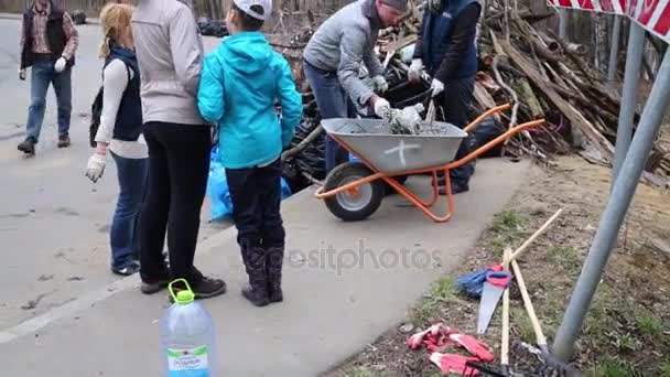 Moscow Apr 2015 Pessoas Limpam Livre Mais Milhões Pessoas Participam — Vídeo de Stock