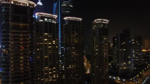 Shanghai Nov 2015 Rascacielos Tancheng Yipin Contra Paisaje Urbano Con — Vídeos de Stock