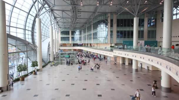 Moscow Russia July 2015 View Second Floor Spacious Hall Domodedovo — Stock Video