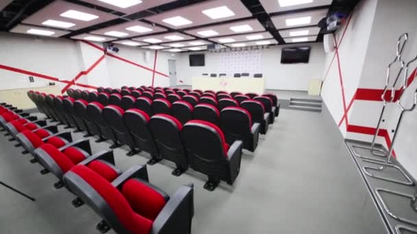 Moskau Dezember 2014 Leerer Sitzungssaal Für Pressekonferenzen Spartak Stadion Neues — Stockvideo