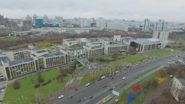 Moskou Nov 2015 Cityscape Met Bouwwerk Van Moskou Staat Instituut — Stockvideo