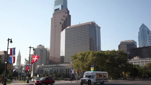 Philadelphia Usa September 2014 Modern Tall Buildings City Center Philadelphia — Stock Video