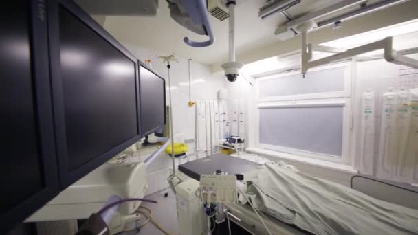 Rörliga Skärmar Angiograph För Hjärt Granskning Modern Kirurgi — Stockvideo