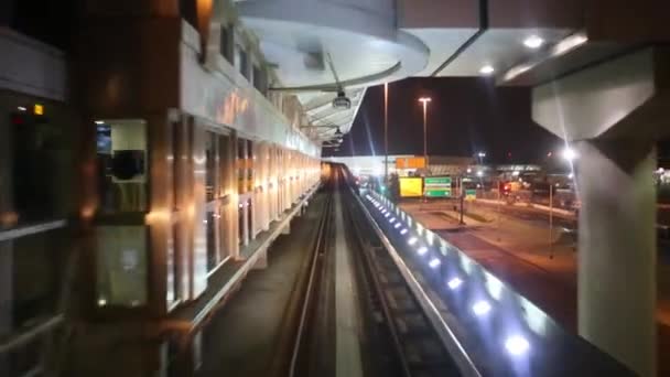 Nyc Estados Unidos Ago 2014 Vista Desde Coche Monorraíl Aeropuerto — Vídeo de stock