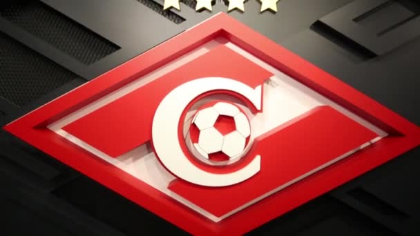 Moskova Aralık 2014 Futbol Kulübü Spartak Logo Spartak Moskova Moskova — Stok video