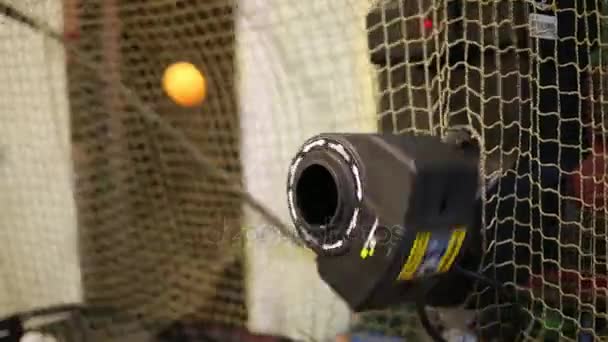 Moscow Russia April 2015 Robot Serving Tennis Balls Smartpong Robot — Stock Video