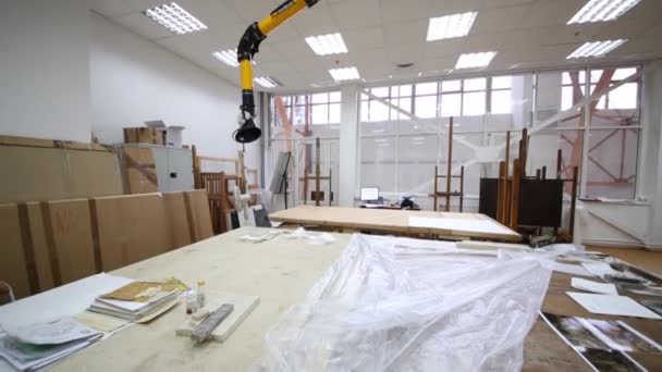Studio Restaurateur Équipé Postes Travail Systèmes Ventilation Échappement Locaux — Video
