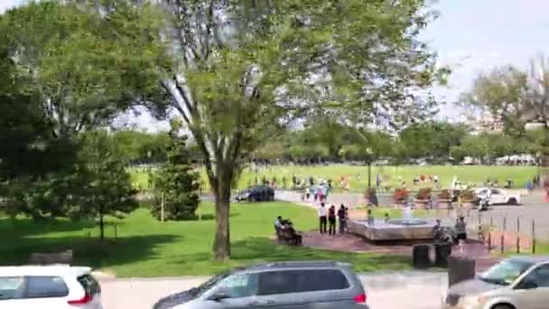 アメリカ ワシントン州 2014 ホワイトハウスと大きな公園のある風景 — ストック動画