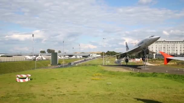 Paris France Aug 2014 Concorde Supersonic Airliner Inscription Air France — Stock Video