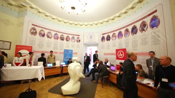 Moscow Rússia Maio 2015 Participantes Conferência Usrf Salão Comitê Seleção — Vídeo de Stock