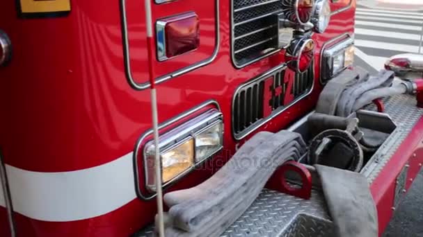 Usa Washington Août 2014 Vue Rapprochée Camion Pompiers Est Debout — Video