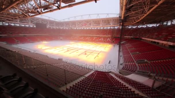 モスクワ 2014 現代スパルタク スタジアムなど スタジアムの観客の容量 000 スタジアムは 2010 2014 年に建てられました — ストック動画