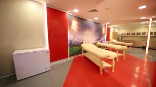 Moscow Dec 2014 Ruang Istirahat Untuk Pemain Sepak Bola Stadion — Stok Video