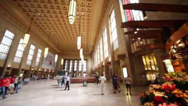 Philadelphia Usa September 2014 Passagerare 30Th Street Station Den 30Th — Stockvideo