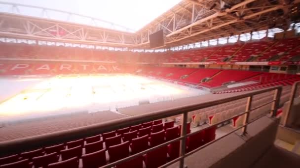 Moskwa Grudzień 2014 Stadion Spartak Biały Śnieg Nowy Stadion Jest — Wideo stockowe