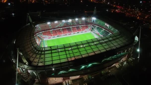 Moskou Okt 2015 Voetbalwedstrijd Locomotive Topsporthal Herfst Avond Luchtfoto — Stockvideo