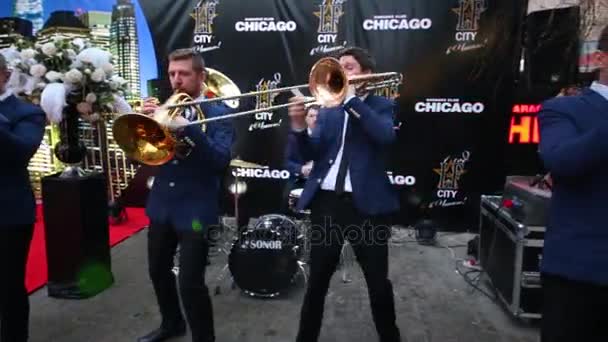 Moscow Apr 2015 Brevis Brass Band Celebration First Year City — Stock Video