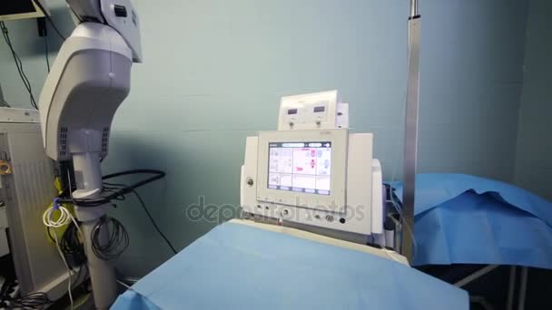 Salle Vide Avec Équipement Électronique Pour Chirurgie Ophtalmique — Video