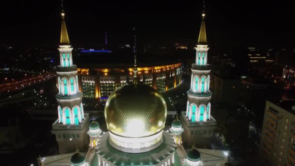 Moscú Nov 2015 Cúpula Torres Con Semilunas Techo Mezquita Catedral — Vídeos de Stock