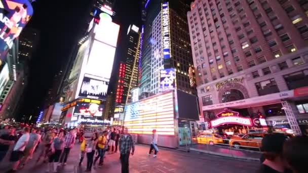 Nyc Usa Aug 2014 Crowds People Have Rest Pedestrian Zone — Stock Video