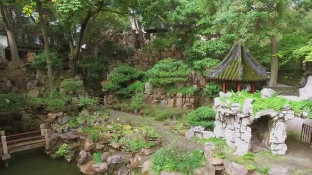 Σαγκάη Νοε 2015 Παλιά Κτίρια Στυλ Ανάμεσα Πέτρες Yuyuan Κήπο — Αρχείο Βίντεο