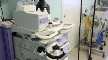 Moskova, Rusya - 31 Ağustos 2015: Dijital endoskop içi boş organlar Evis Exera II Olympus Cv-180 litotripsi Merkezi ve Endosurgery tanı için