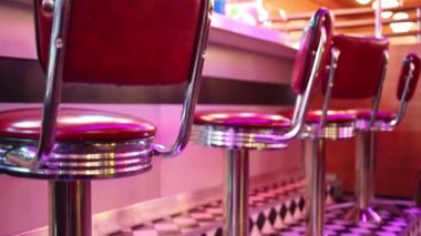 Sayaç Restoran bar kırmızı koltuk görünümünü kapat