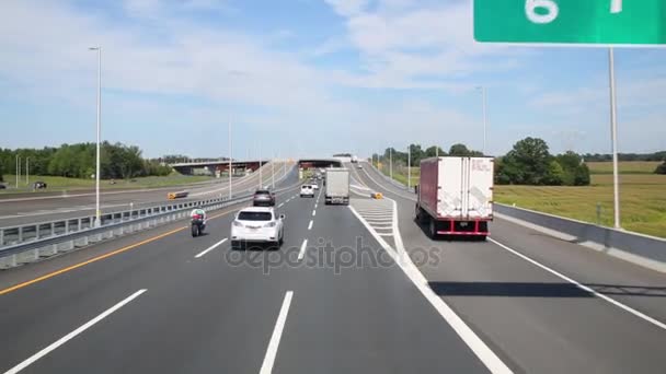 Novo Jersey Eua Setembro 2014 New Jersey Turnpike Exit Mansfield — Vídeo de Stock