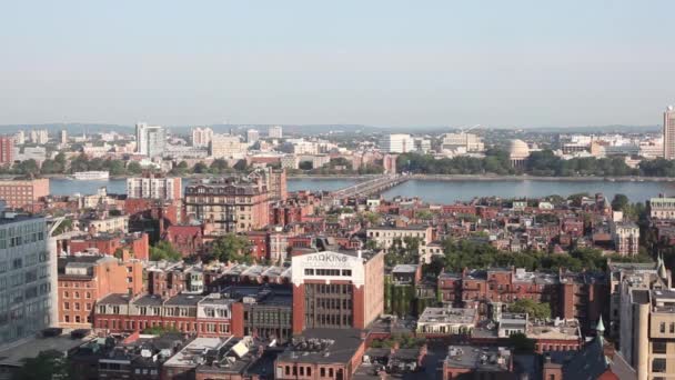 Бостон Сша Сентября 2014 Городские Здания Мост Через Реку Бостоне — стоковое видео