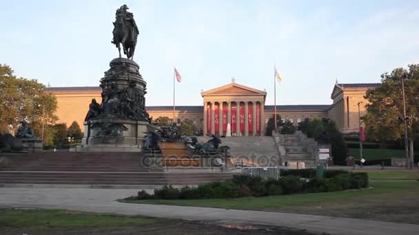 Philadelphia Usa Sep 2014 Philadelphia Museum Art Och Ett Monument — Stockvideo