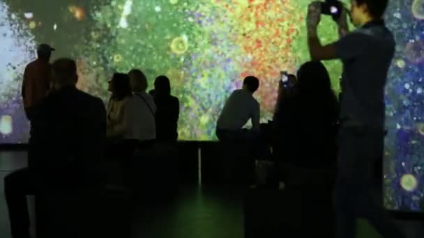 Mosca Feb 2015 Persone Guarda Mostra Multimediale Grandi Modernisti Artplay — Video Stock