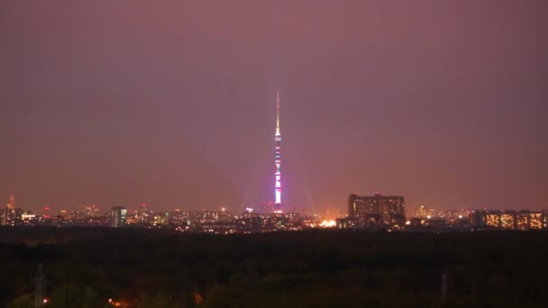 Moskwa Rosja Października 2014 Zbliża Się Wieża Telewizyjna Ostankino Podczas — Wideo stockowe