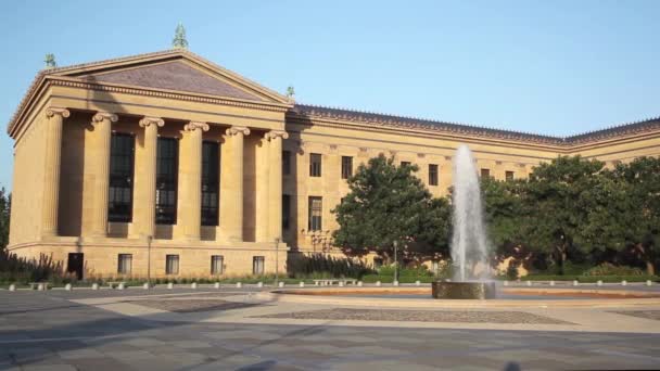 Fontanny Muzeum Sztuki Philadelphia Pennsylvania Stany Zjednoczone Ameryki — Wideo stockowe