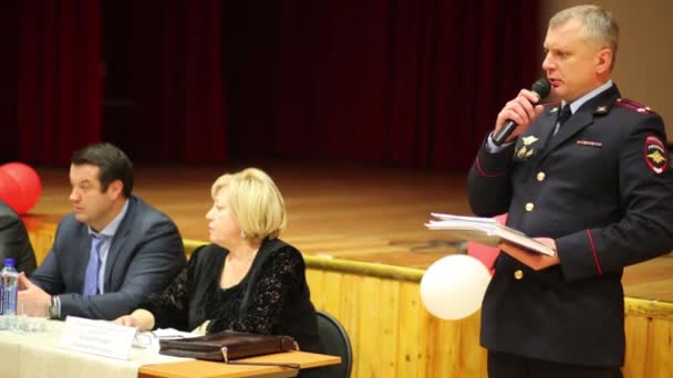 Moskova Ocak 2015 Adam Gerçekleştirir Toplantısında Taslağı Bogorodskoe Başkanı Alan — Stok video