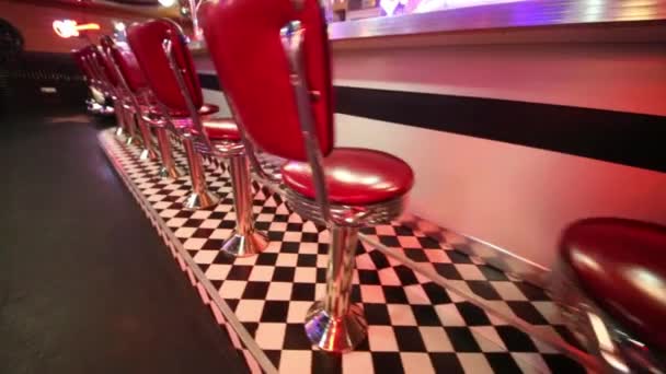 Moskau Jan 2015 Bar Beverly Hills Diner Netzwerk Stilisierter Amerikanischer — Stockvideo